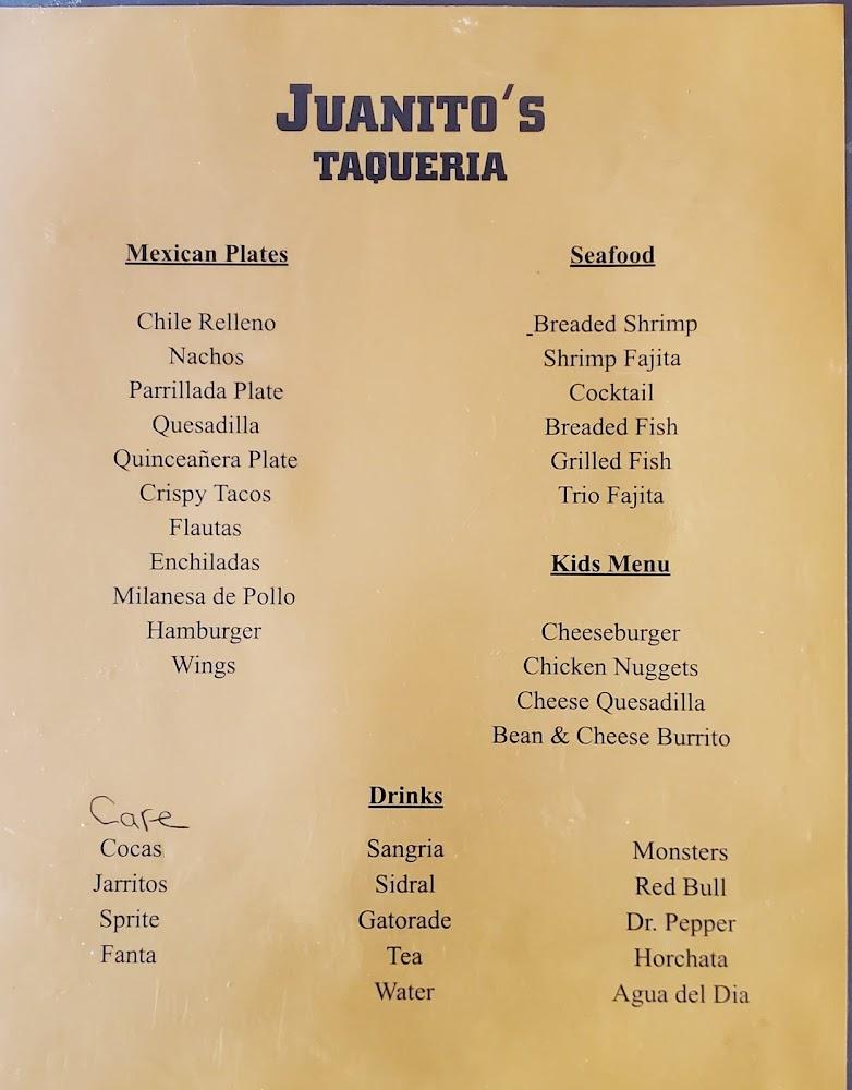 Juanito's Taqueria Menu image 4